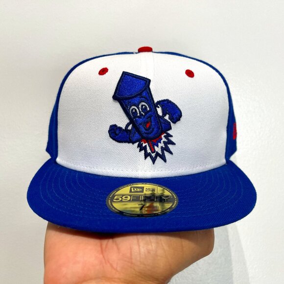 Worcester Red Sox MiLB Fitted Hat Blue White Rocket - New - Picture 1 of 4